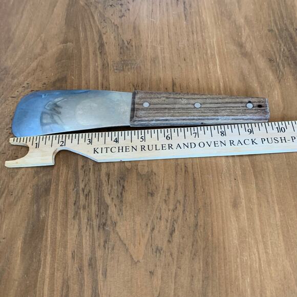 King Arthur Vernco Ice Cream Scoop Vtg Inlaid Stainless Steel Wood Handle - Picture 6 of 10